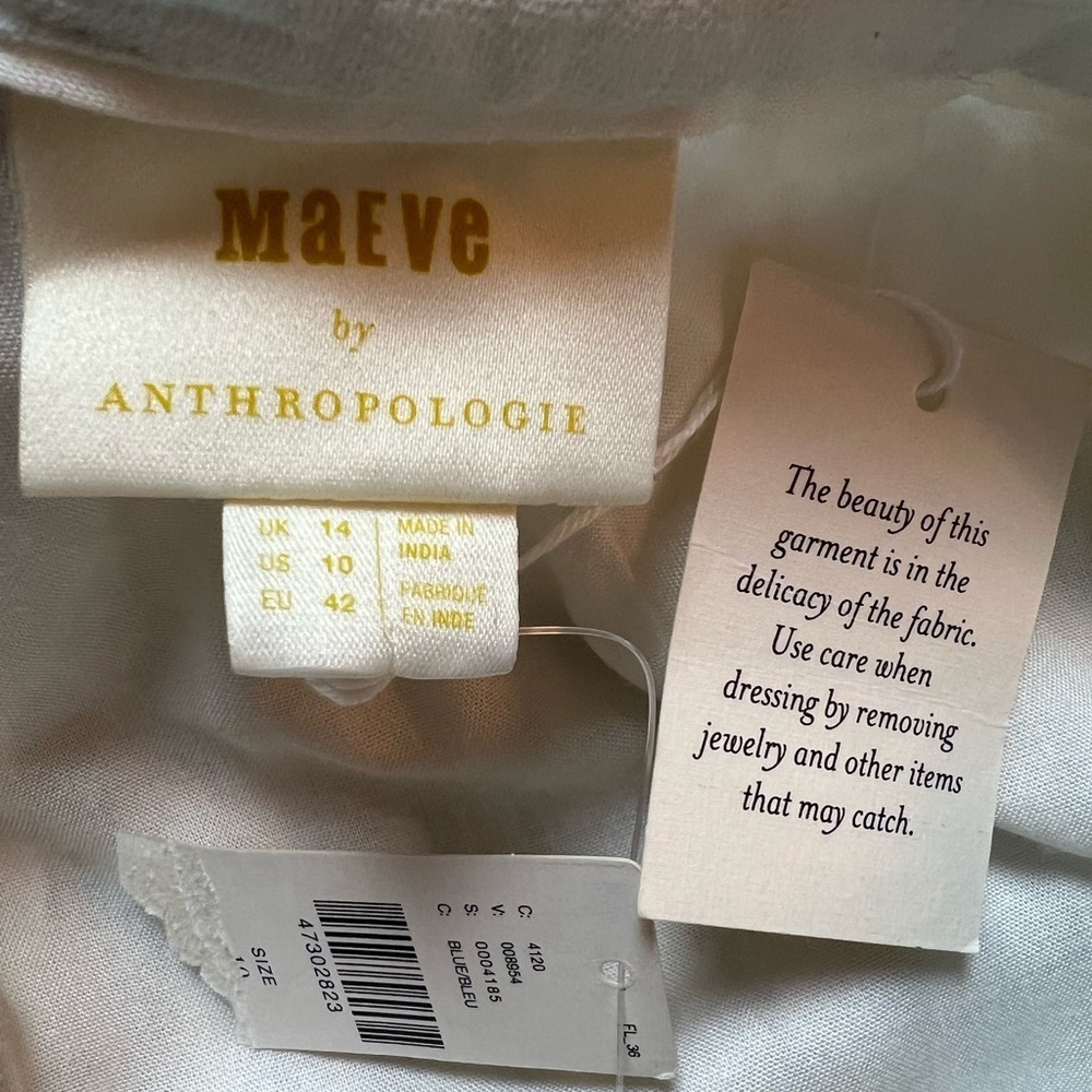 NWT: Anthropologie Maeve Gloria Stripe Wrap Skirt in Blue and White Size 10 - Picture 4 of 8